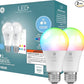 GE LED+ Color Changing LED Light Bulbs with Remote, No App or Wi-Fi Required, A19 Standard Bulbs (2 Pack)