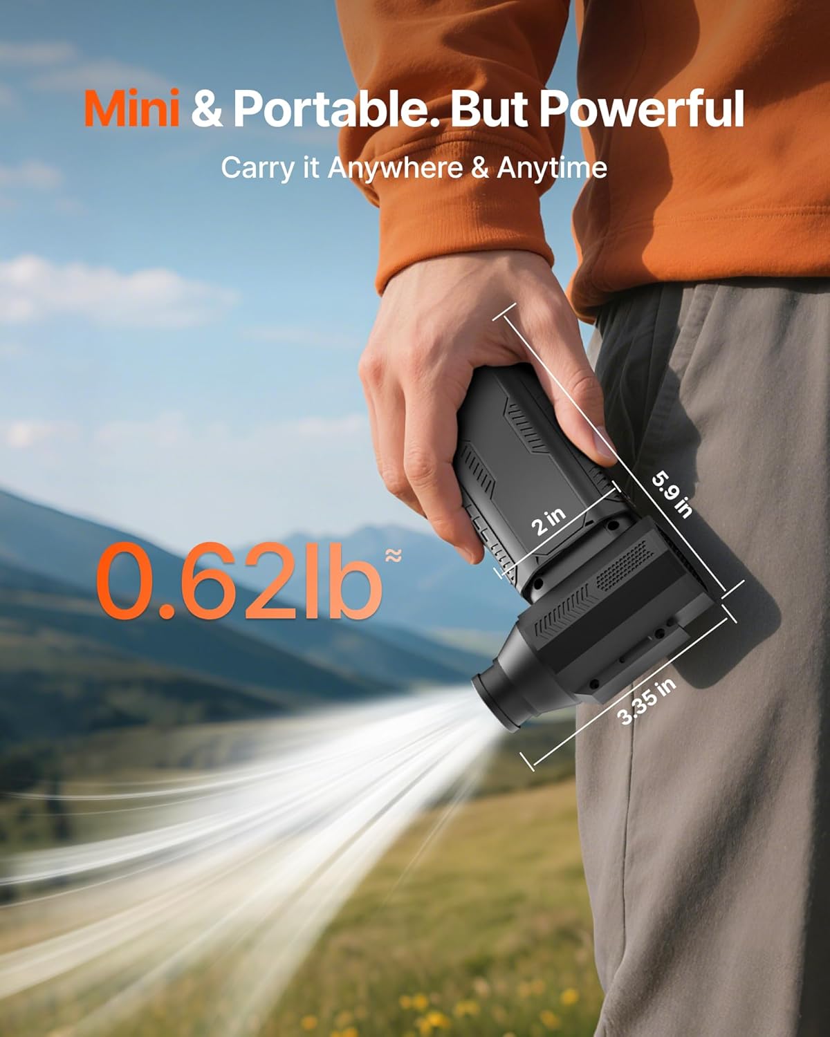 ZOAIVR Compressed Air Duster, 130,000RPM Ultra-Powerful Cordless Electric Air Duster with 8000mAh Rechargeable Battery, 4-Gear Adjustable Air Blower for Keyboard, Computer, Car, Home Cleaning