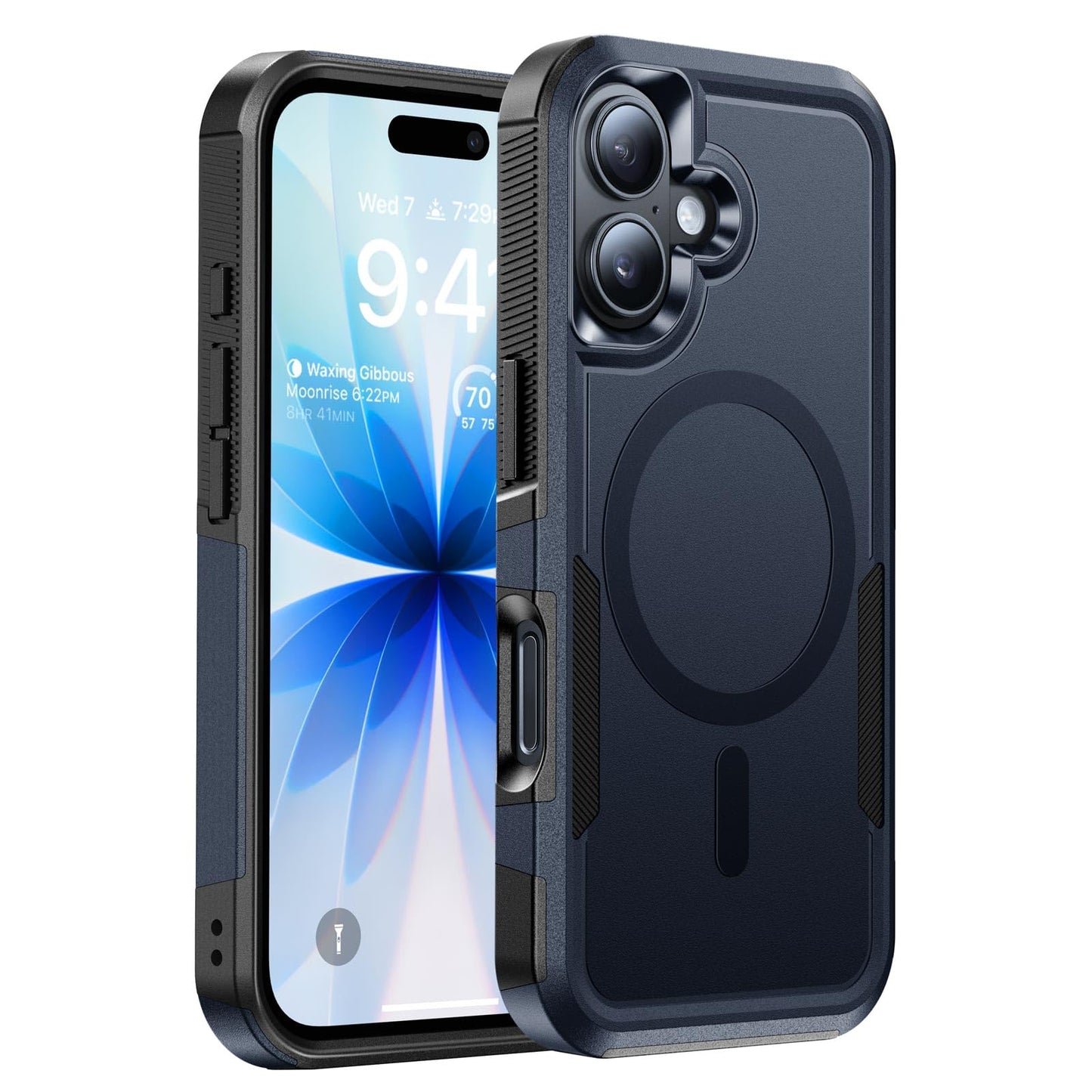 Magnetic for iPhone 17 Case Rugged Dual-Layer Shockproof Blue | Military-Grade Heavy Duty Protection, Fit for Magsafe, Matte Finish Scratch Resistant Anti-Fingerprint, Anti-Slip Phone Cover