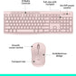 Logitech MK270 Wireless Keyboard and Mouse Combo for Windows, 2.4 GHz, 8 Multimedia Keys, PC, Laptop, Wireless Keyboard Compact Mouse Combo - Rose