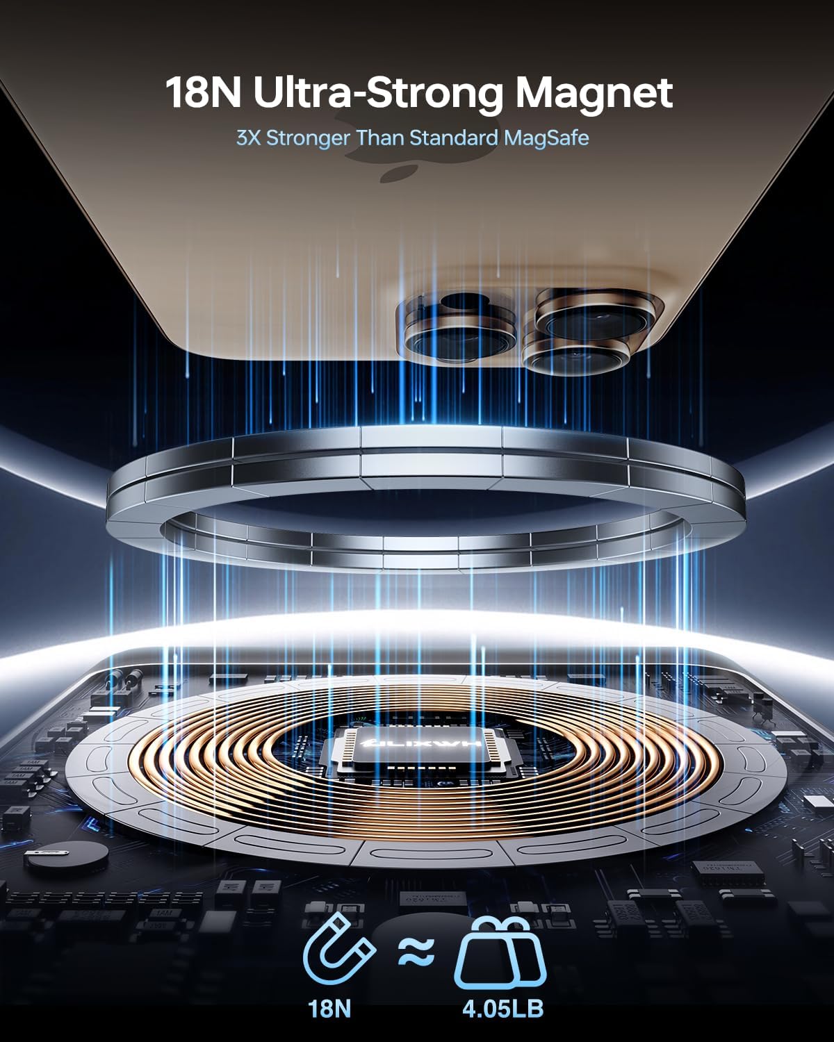 10,000mAh for MagSafe Power Bank Ultra Slim, Magnetic Wireless Charger with USB-C Cable, Fast Charging Portable Battery for iPhone 17 Pro Max/17 Pro/Air/16/15/14/13, Blue