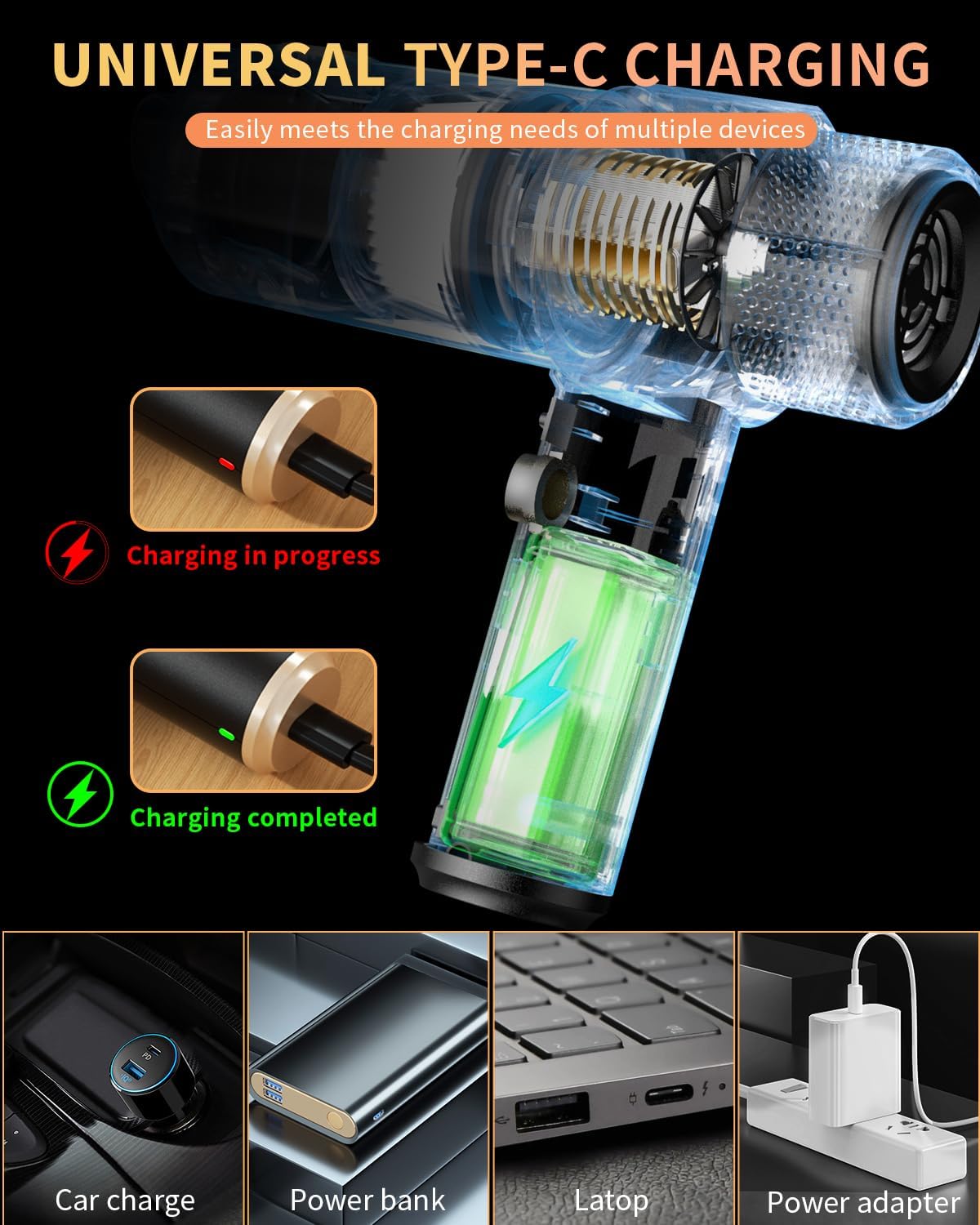 ColorCoral Mini Vacuum Cleaner Portable Cordless Keyboard Cleaner Powe ...