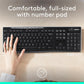 Logitech K270 Wireless Keyboard for Windows, 2.4 GHz Wireless, Full-Size, Number Pad, 8 Multimedia Keys, 2-Year Battery Life, Compatible with PC, Laptop, Black
