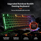 Redragon K521 Upgrade Rainbow LED Gaming Keyboard, 104 Keys Wired Mechanical Feeling Keyboard with Multimedia Keys, One-Touch Backlit, Anti-Ghosting, Compatible with PC, Mac, PS4/5, Xbox