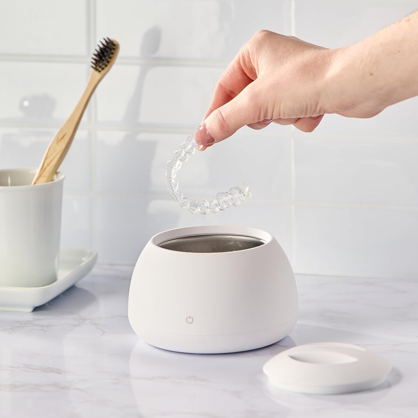 Zima Dental Pod: Ultrasonic Retainer Cleaner. The Original Retainer Cleaner Machine, Aligner Cleaner, Nightguard Cleaner, Mouthguard Cleaner, Denture Cleaner. Ultrasonic Cleaner For Oral Dental Care