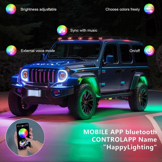 Rock Lights for Trucks, 10 Pods RGB LED Rock Lights with APP/Remote Control & Music Mode, High Bright Multilcolor Waterproof IP68 Rock Neon Light Kits for Pickup Off Road RZR SUV ATV UTV Car