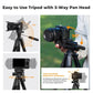 K&F CONCEPT Camera Tripod, 75" Lightweight Portable Travel Outdoor DSLR Tripods for Camera Phone Video Recording Tripod Stand, Cellphone Clip for Smartphone Live Streaming Vlog, Black