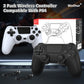 Wuthur 2 Pack Wireless Controller Compatible with PS4/Pro/Slim (Black & White)