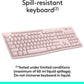 Logitech MK270 Wireless Keyboard and Mouse Combo for Windows, 2.4 GHz, 8 Multimedia Keys, PC, Laptop, Wireless Keyboard Compact Mouse Combo - Rose