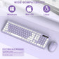 Wireless Keyboard and Mouse Combo, Full-Sized Wireless Keyboard and Adjustable DPI Mouse, 2.4GHz USB Receiver, Silent Keyboard and Mouse for PC, Windows, MAC, Desktop, Laptop(Purple)
