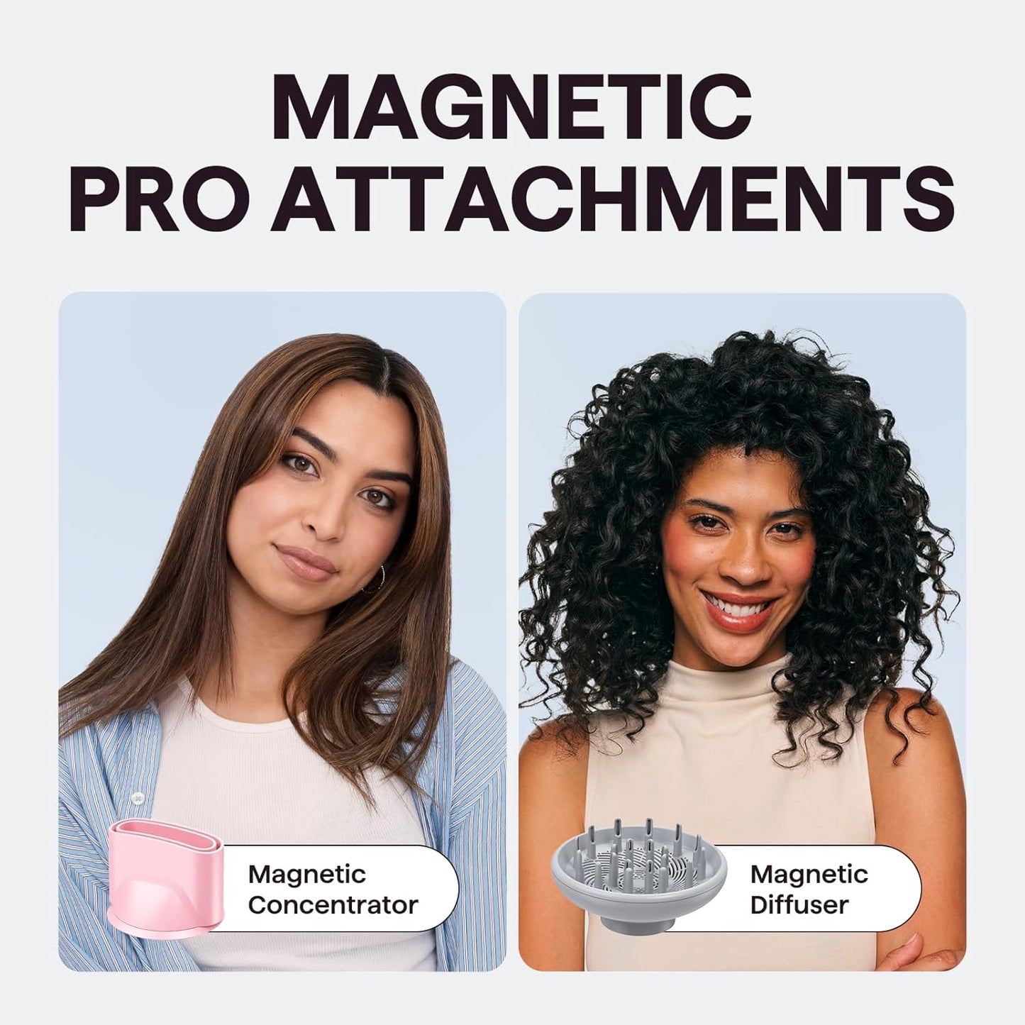 Hair Dryer, Wavytalk Turblow Pro Fast Drying Blow Dryer with Diffuser, High Speed Hair Dryer with 110,000 RPM, Pro Negative Ions for Reduces Damage, Frizz Smoothing, 3 Speeds & 3 Temps, Pink