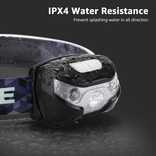 Lepro LED Headlamp Rechargeable - Super Bright Head Lamp with 5 Modes for Camping & Hiking Gear Essentials, IPX4 Waterproof Headlight Flashlight with Red Light, USB Cable Included