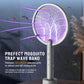 Electric Fly Swatter Racket, 4000V Bug Zapper with 1800mah Rechargeable Battery & Dual Modes, 2 in 1 Purple Mosquito Light Killer with 3-Layer Safety Mesh for Indoor Home Patio Camp(1 Pack)