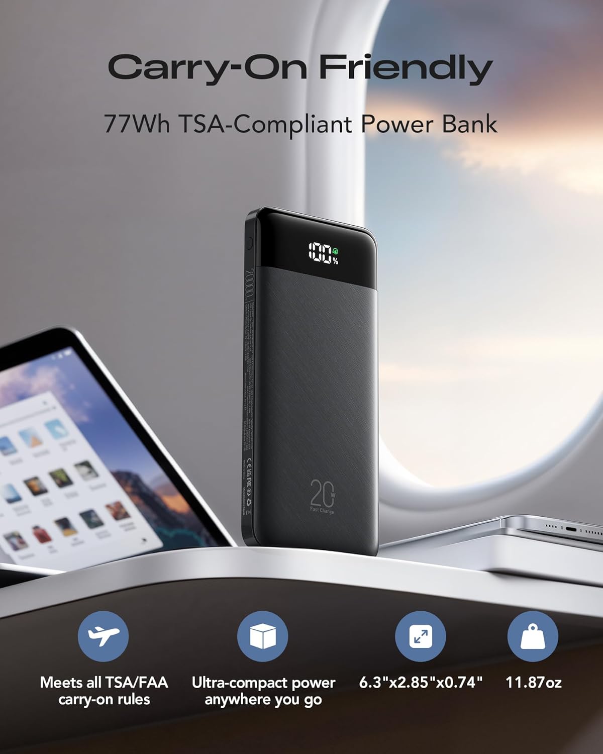 20000mAh Power Bank Fast Charging, Portable Charger with 4 Built-in Cables & 6 Outputs, 20W PD USB C Battery Pack Compatible with iPhone 16/15, Galaxy, Android, iPad & More (Travel Essential)