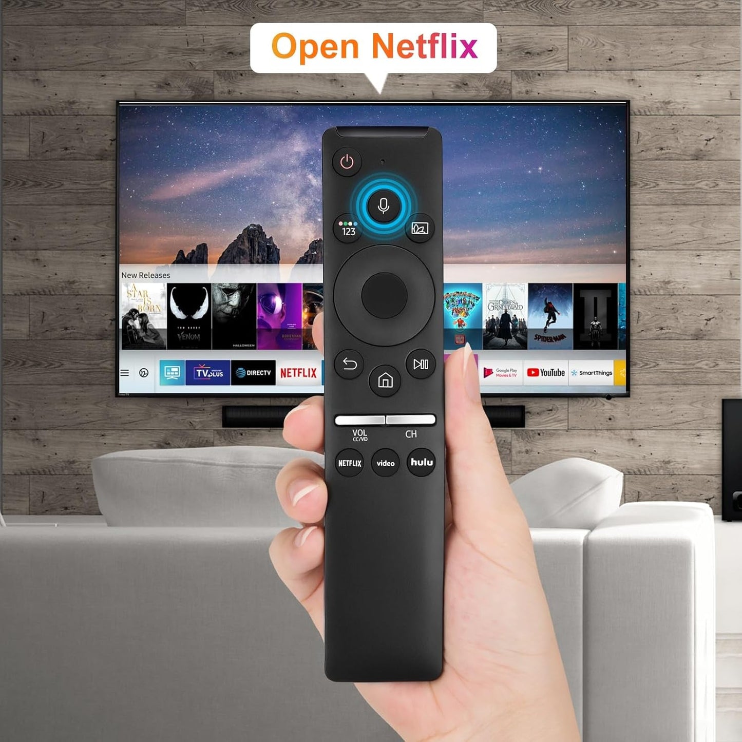 Replacement Voice Remote for Samsung-TV-Remote Control Compatible for All Samsung with Voice Function Smart Curved Frame QLED LED LCD 8K 4K TVs