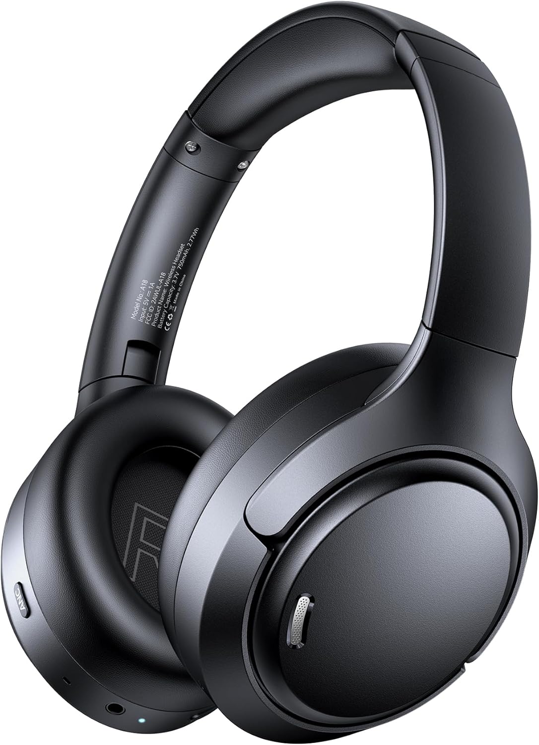 Hybrid Active Noise Cancelling Headphones Wireless, 120Hrs Playtime, 6 ENC Clear Mic, Over Ear Bluetooth Headphones with Hi-Res Audio Comfort Earcup Foldable ANC Headphone for Travel Game Home Office