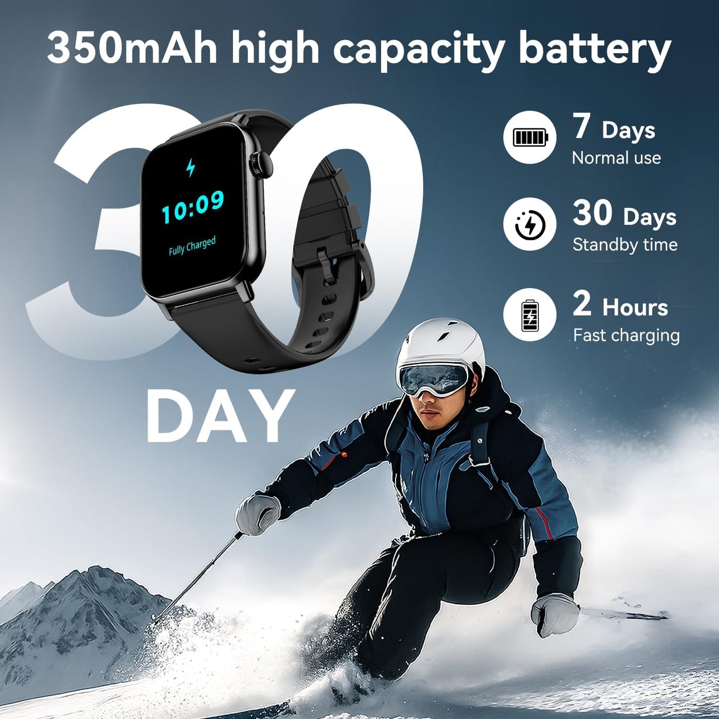 Smart Watches for Men Women, 1.83" HD Touchscreen Fitness Tracker with Bluetooth Calls, IP68 Waterproof, 120+ Sport Modes, 7-Day Battery, 24/7 Heart Rate & Sleep Monitor for iPhone Android iOS (Black)