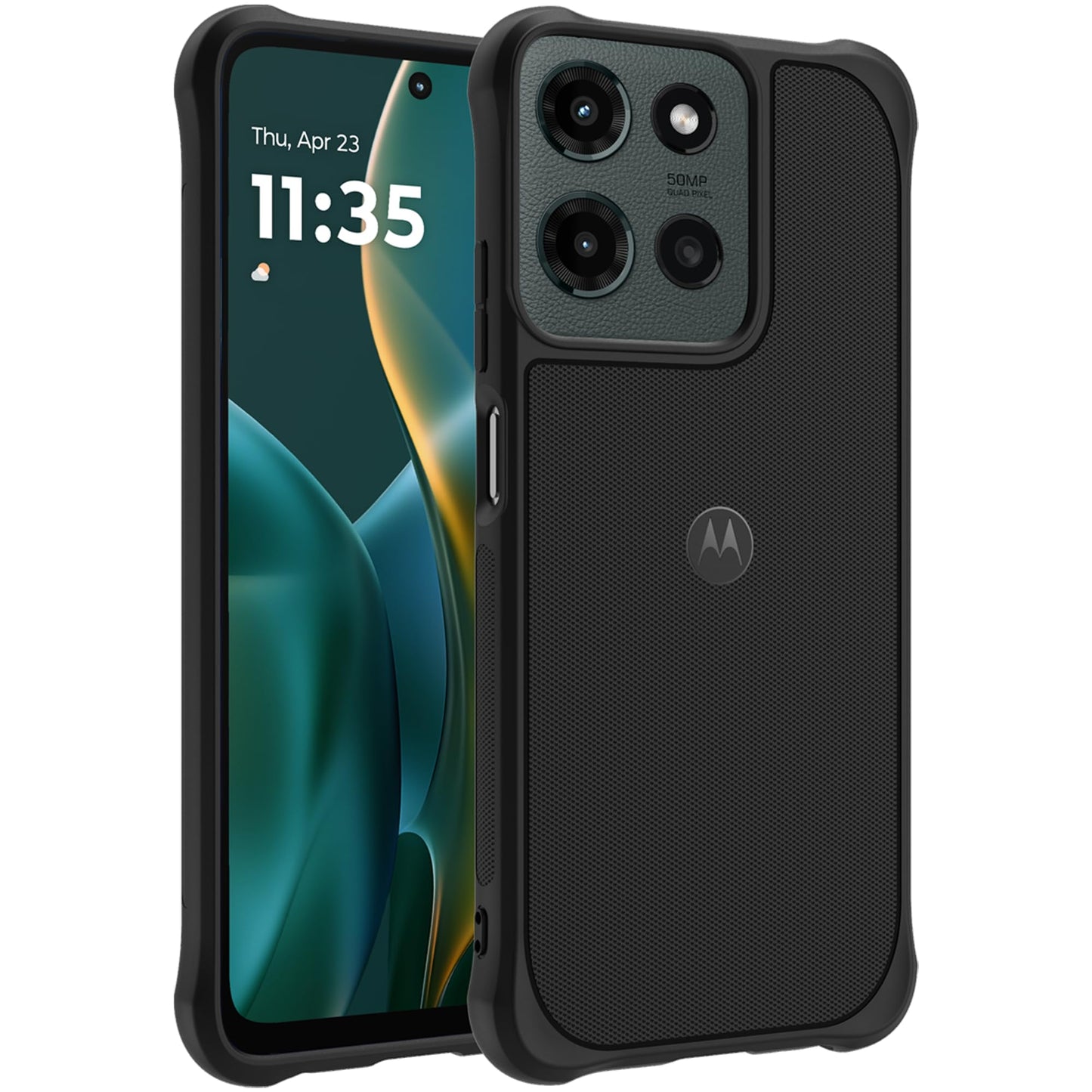 Motorola Moto G (2025/2026) & G Play (2026) Rugged Protective Case- Black - Precision fit, Military Grade Shock Absorbing Cover for Enhanced Phone Grip, Drop Protection
