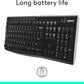 Logitech K270 Wireless Keyboard for Windows, 2.4 GHz Wireless, Full-Size, Number Pad, 8 Multimedia Keys, 2-Year Battery Life, Compatible with PC, Laptop, Black