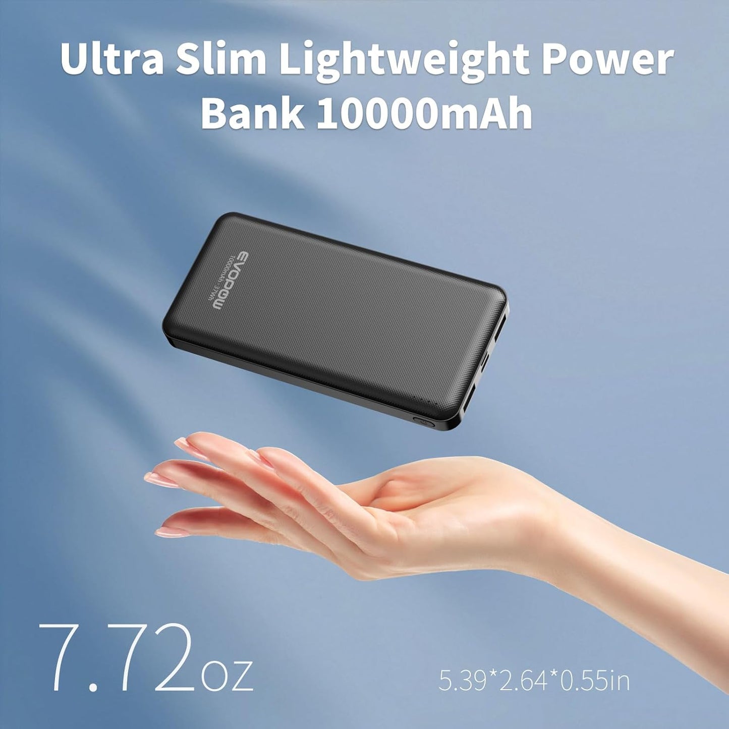 2 Pack Portable Charger, Slimmer 10000mAh Power Bank, USB C in&Out Fast Charging Battery Pack, Portable Power Bank for iPhone 16 15 14 13 12 iPad Samsung S23 S22 Pixel and Heated Vest (Black)