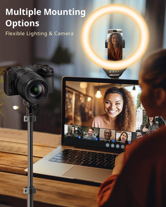 UBeesize 12'' Selfie Ring Light with 62’’ Tripod Stand for Video Recording, Live Streaming(YouTube, Instagram, TIK Tok), Compatible with Phones, Cameras and Webcams