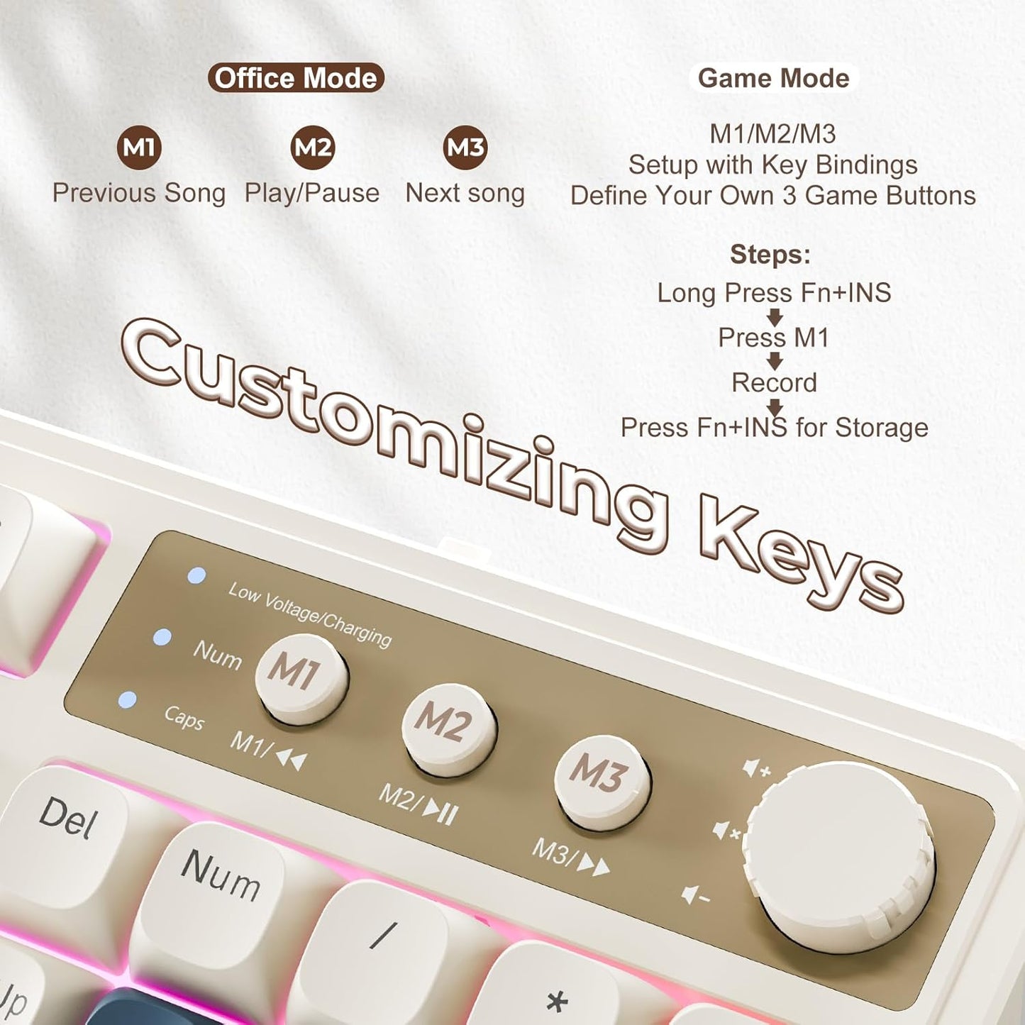 AULA S99 Gaming Keyboard, Wireless Computer Keyboards, Tri-Mode Bluetooth/2.4GHz/USB-C Custom Creamy Keyboard with Number Pad, RGB Backlit Media Knob Cute Programmable Keyboard for PC Gamer - Green