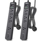2 Pack Surge Protector Power Strip – 5 Wide Outlets, 3 USB Ports, 6FT Braided Cord, Flat Plug, 15A