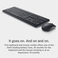 Dell Wireless Keyboard and Mouse - KM3322W, Wireless - 2.4GHz, Optical LED Sensor, Mechanical Scroll, Anti-Fade Plunger Keys, 6 Multimedia Keys, Tilt Leg - Black