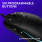 Logitech G203 Wired Gaming Mouse, 8,000 DPI, Rainbow Optical Effect LIGHTSYNC RGB, 6 Programmable Buttons, On-Board Memory, Screen Mapping, PC/Mac Computer and Laptop Compatible - Black