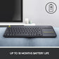 Logitech K400 Plus Wireless Touch TV Keyboard with Easy Media Control and Built-in Touchpad, HTPC Keyboard for PC-Connected TV, Windows, Android, ChromeOS, Laptop, Tablet - Black