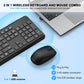 Wireless Keyboard and Mouse Combo, Full Size Silent Ergonomic Keyboard and Mouse, Long Battery Life, Optical Mouse, 2.4G Lag-Free Cordless Mice Keyboard for Computer, Mac, Laptop, PC, Windows
