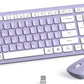 Wireless Keyboard and Mouse Combo, Full-Sized Wireless Keyboard and Adjustable DPI Mouse, 2.4GHz USB Receiver, Silent Keyboard and Mouse for PC, Windows, MAC, Desktop, Laptop(Purple)