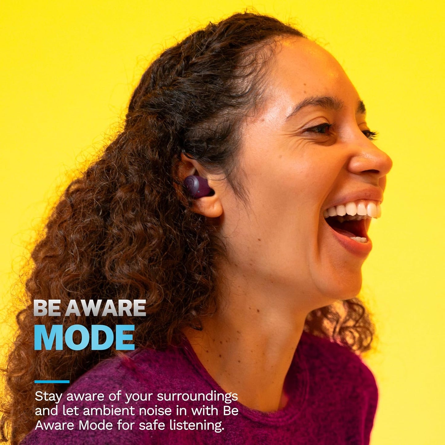 JLab Go Air Pop+ True Wireless Earbuds, in Ear Headphones, Bluetooth Earphones, 35H Playtime Ear Buds, Bluetooth Earbuds with Microphone, USB-C Charging Case, Dual Connect, EQ3 Sound, Violet