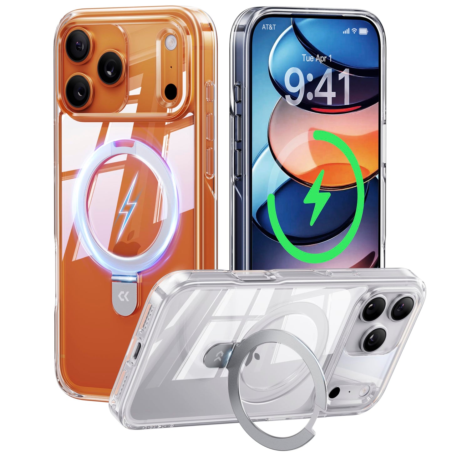 CASEKOO Ultra Magnetic Stand for iPhone 17 Pro Max Case Clear [Compatible with MagSafe] [16FT Military-Grade Protection] Transparent Slim Phone Ring 17 Pro Max Phone Cover 6.9 inch, Clear