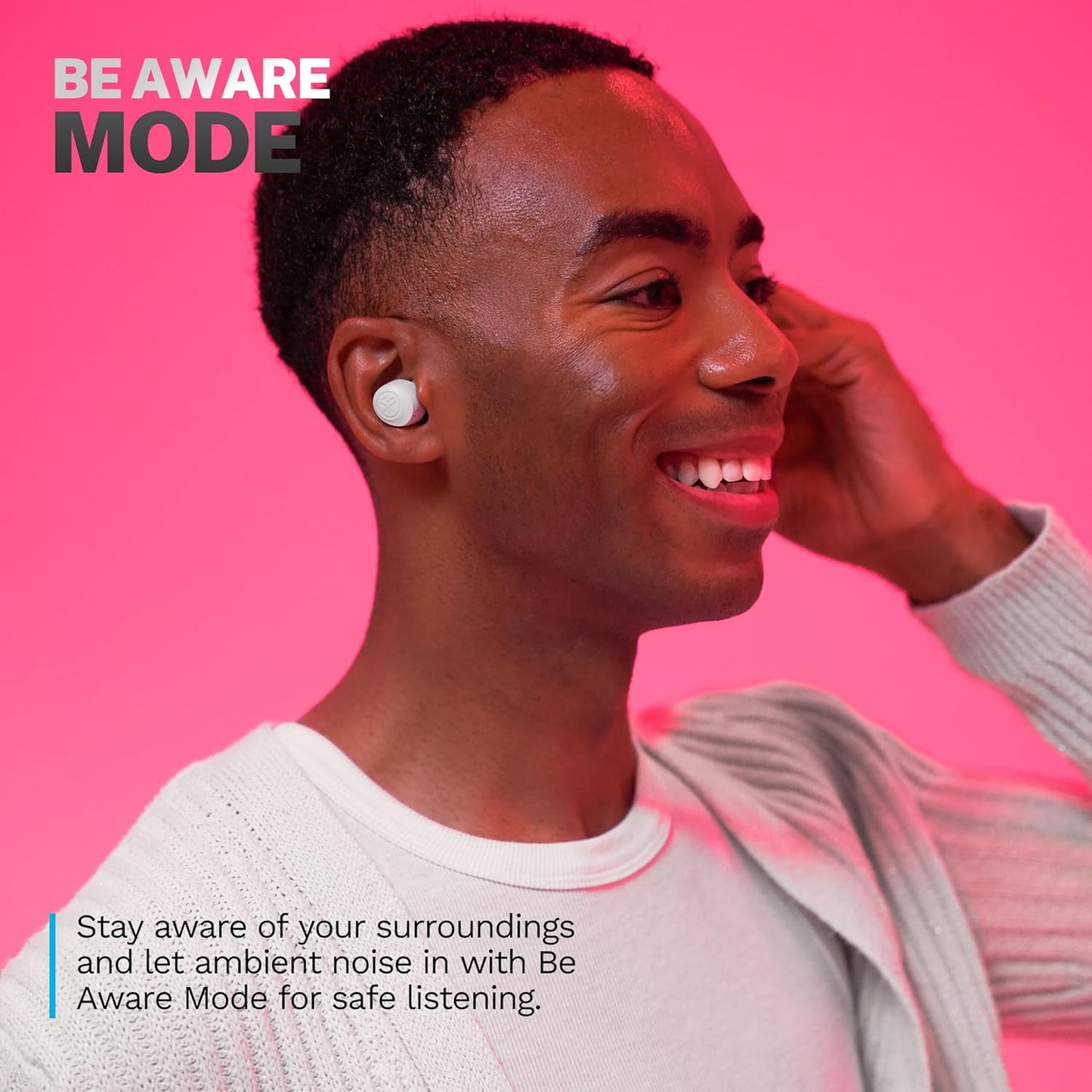 JLab Go Air Pop+ True Wireless Earbuds, in Ear Headphones, Bluetooth Earphones, 35H Playtime Ear Buds, Bluetooth Earbuds with Microphone, USB-C Charging Case, Dual Connect, EQ3 Sound, Cloud White