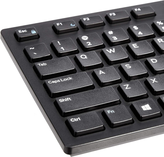 Wired QWERTY Keyboard, Full-Sized, Black