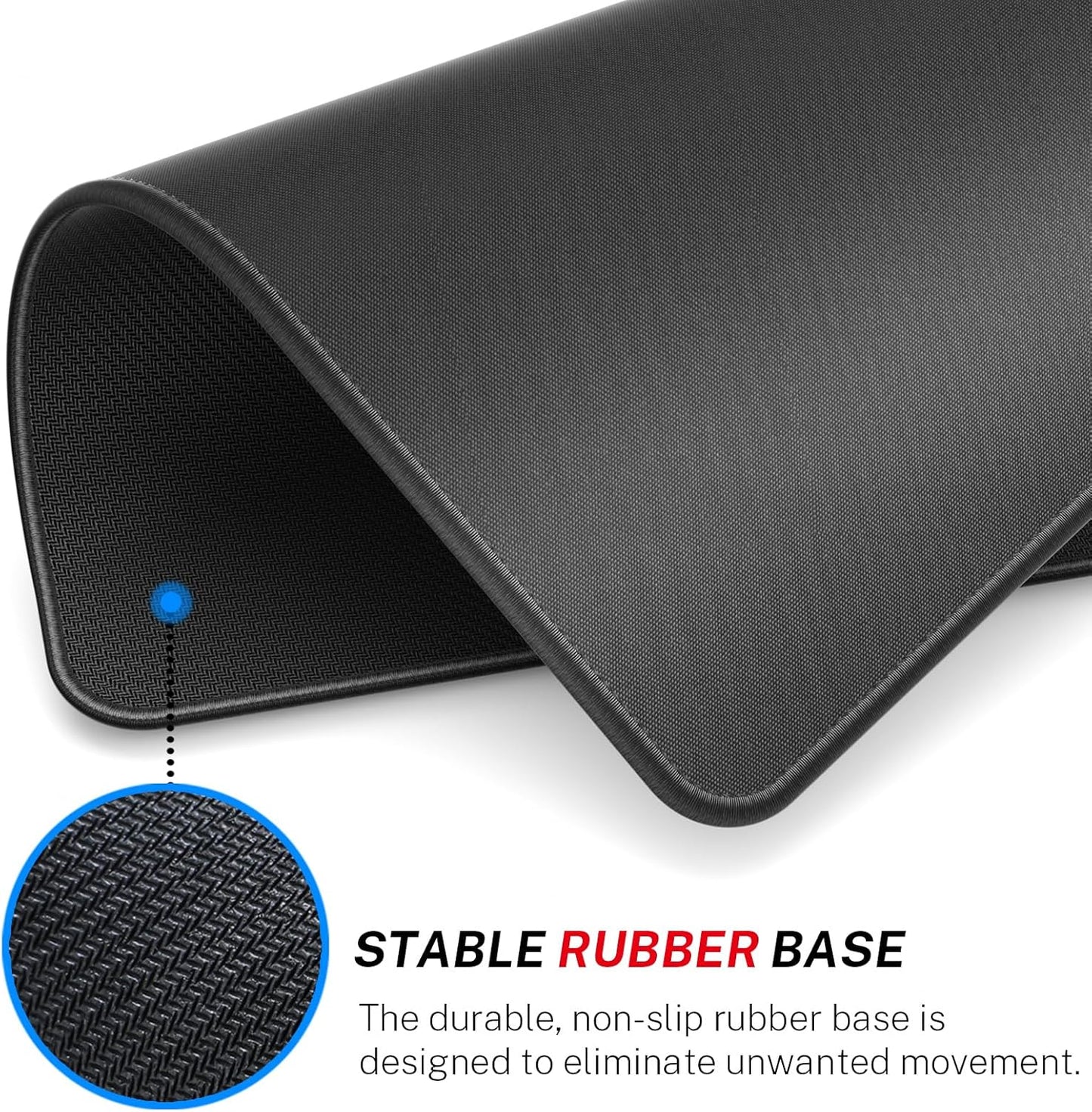 MROCO Mouse Pad 3-Pack [30% Larger] with Anti-Fray Stitched Edges, Premium Waterproof Surface, Non-Slip Rubber Base, Computer & Gaming Mouse Mat for Laptop, Office & Home, 8.5 x 11 in, Black