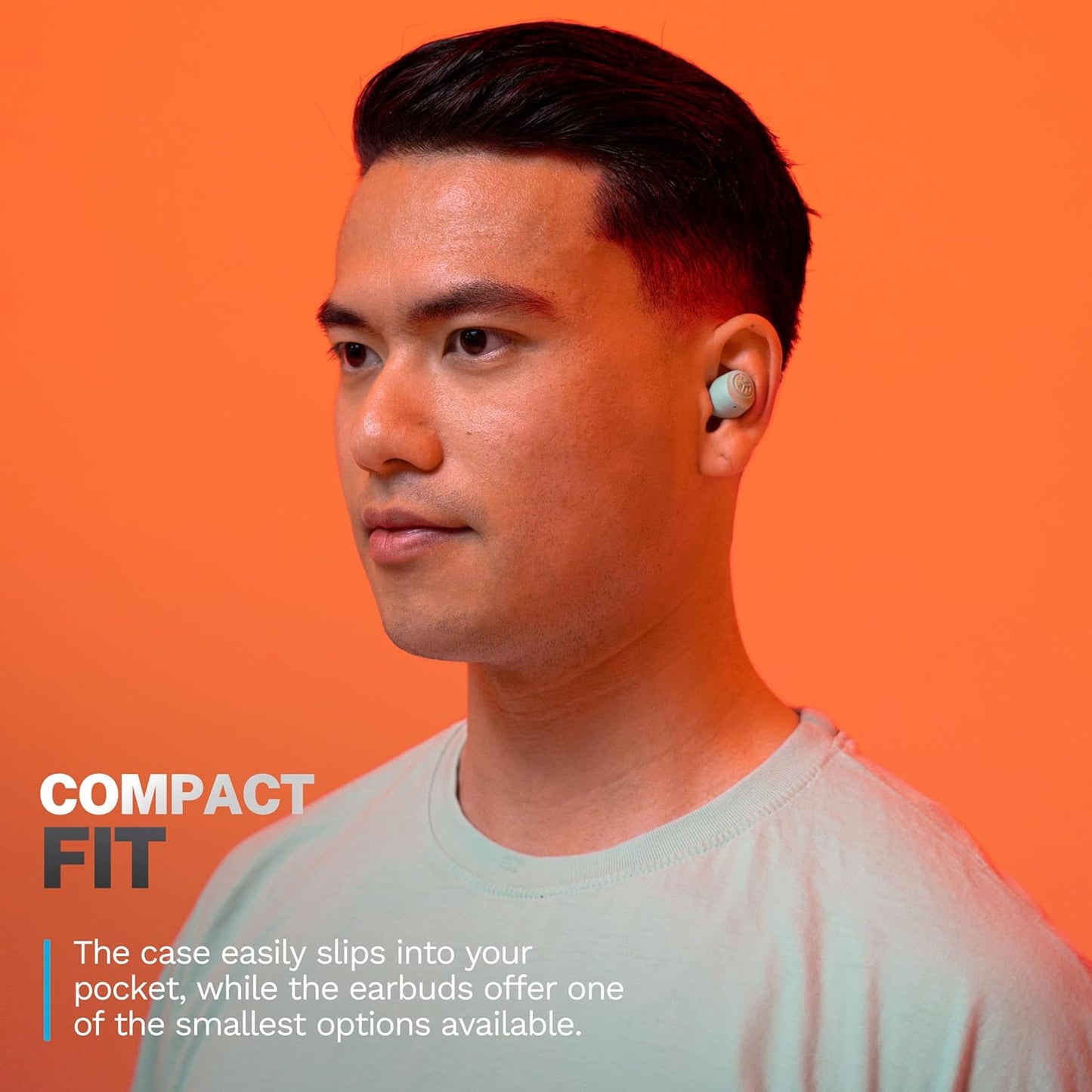 JLab Go Air Pop+ True Wireless Earbuds, in Ear Headphones, Bluetooth Earphones, 35H Playtime Ear Buds, Bluetooth Earbuds with Microphone, USB-C Charging Case, Dual Connect, EQ3 Sound, Mint Green