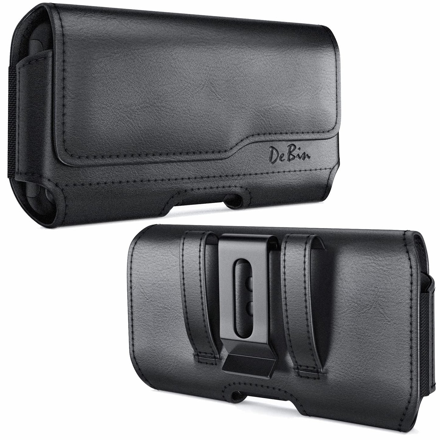 DeBin Case for Galaxy S26 S25 S24 5G S23, S22, S21, S20, S10, S9, A10e, A01, Note 10, Cell Phone Belt Holster Clip Pouch Holder Cover (Fits Samsung with Case on) Black