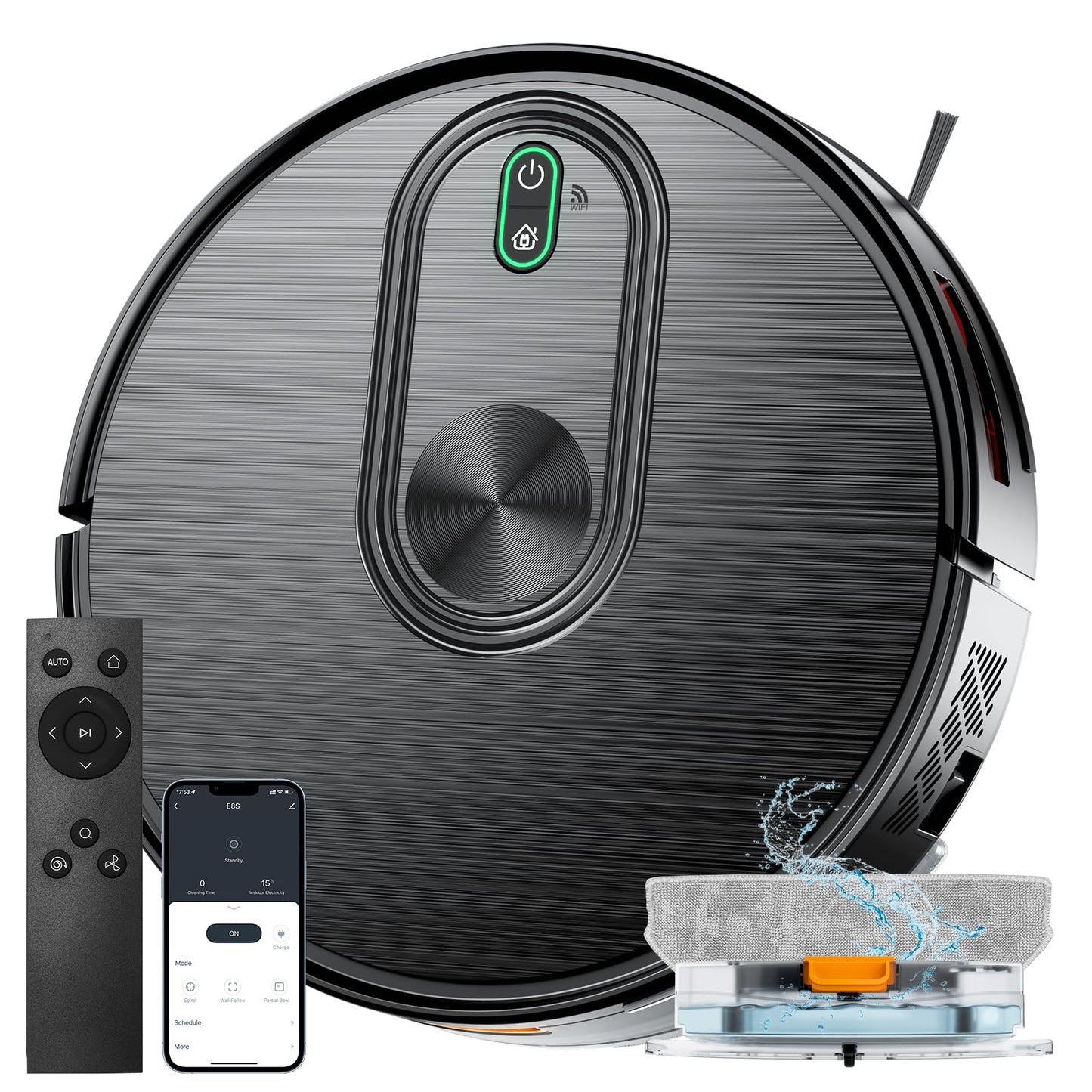 Robot Vacuum and Mop, 6500Pa Suction, 2 in 1 Robotic Vacuum with Gyro Inertial Navigation, 200 Min Runtime, App/Remote/Voice Control, Ideal for Pet Hair, Hard Floor, Carpet