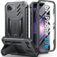 FNTCASE for iPhone 17e Phone Case: [Built-in Screen Protector & Kickstand] [Military-Grade Drop Protection] Heavy Duty Protective Full Body Shockproof TPU Rugged Protective Phone Cover Black