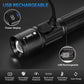 Rechargeable Flashlights 2 Pack, Super Bright High Lumens Flash Light, 5 Modes Zoomable Linternas with LCD Digital Display, Powerful Handheld LED Flashlights for Home Emergencies Camping