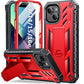 SOiOS for iPhone 13/14/15 Phone Case: for iPhone 16e Protective Cover with Built-in Kickstand | Heavy Duty Military Grade Hard Protection Shock Proof | Durable Dual-Layer Design Red