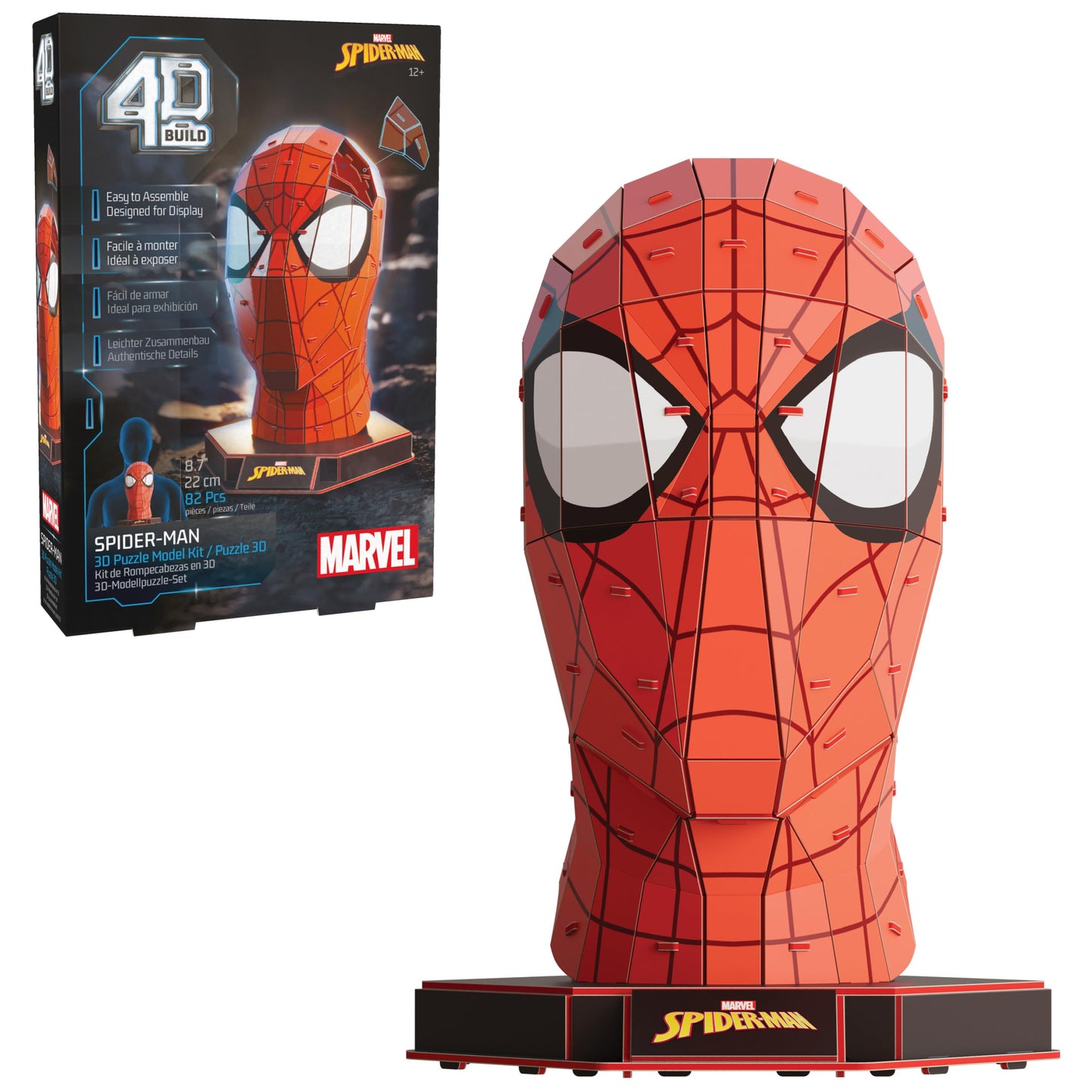 4D Build Marvel Spider-Man Bust 3D Puzzle Model Kit for Adults