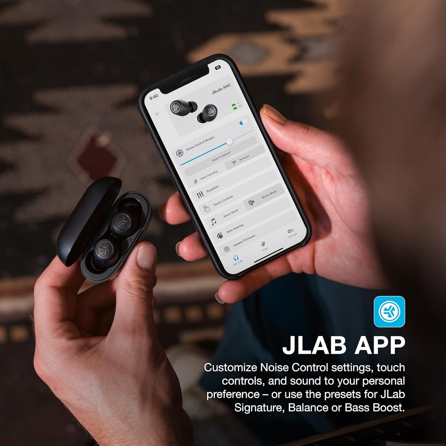 JLab JBuds ANC 3 True Wireless Earbuds with Charging Case, 42 Hours of Total Playtime, 9 Hours Per Charge, Smart Active Noise Canceling, Custom Sound Via App, Multipoint Connect, Google Fast Pair