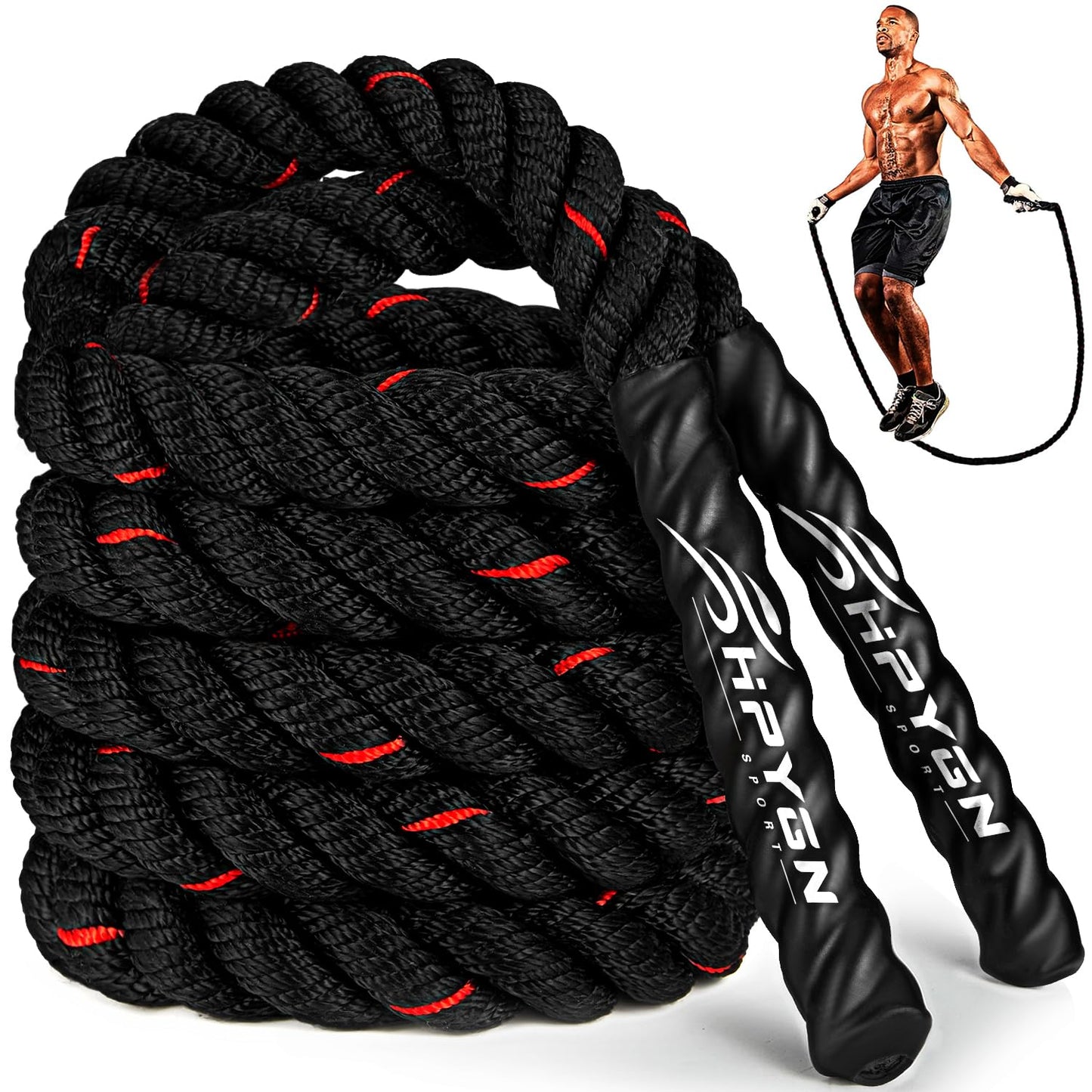 HPYGN Jump Rope, Weighted Jump Rope for Men women, 2.8lb 3.8lb 5lb Heavy Skipping Rope for Exercise, Adult Jumpropes for Home Workout, Improve Strength and Building Muscle,Total Body Workout Equipment
