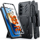 FNTCASE for Samsung Galaxy S25-FE Case: Military Grade Rugged Cell Phone Cover with Kickstand & Belt-Clip Holster | Shockproof Protection Bumper Matte Textured for Galaxy S25 FE Cases 6.7inch - Black
