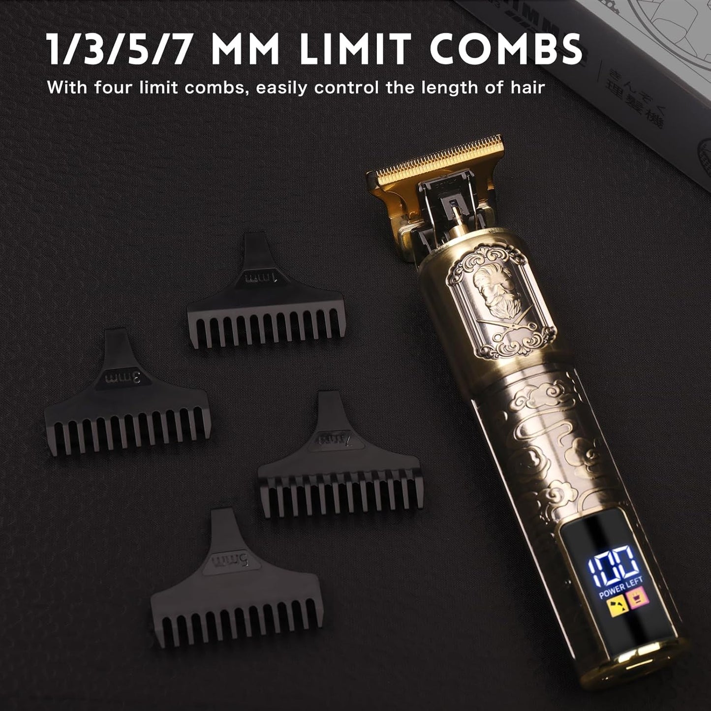 Ufree Professional Beard Trimmer for Men, Zero Gapped T-Blade Hair Clipper & Mustache Trimmer Kit with LCD Display, Precision Edgers for Haircut & Grooming, Barber-Grade Electric Shaver, Gifts for Men