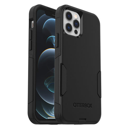 OtterBox iPhone 12 & iPhone 12 Pro Commuter Series Case - BLACK, slim & tough, pocket-friendly, with port protection | Thin & Protective iPhone Case, Dual-Layer, Impact Absorbing iPhone Case