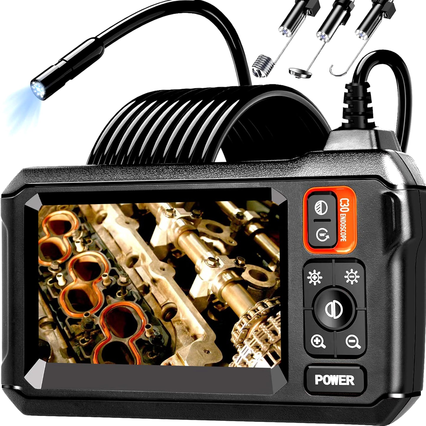 Daxiongmao Endoscope Camera with Light, 1080P HD Borescope, IP67 Waterproof Snake Camera – Ideal for Inspecting Walls, Vents, Automotive Engines, Pipes – A Great Gift Tool for Men (16.5ft)